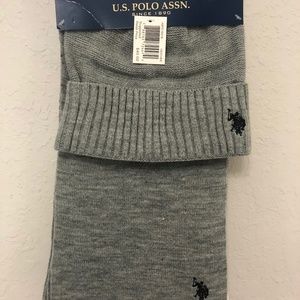 U.S. Polo Assn light grey Beanie and Scarf MEN